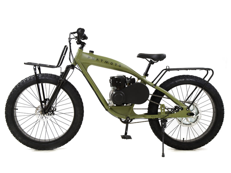 PHATMOTO® ALL TERRAIN Fat Tire 2023 - 79cc Motorized Bicycle 7-Speed